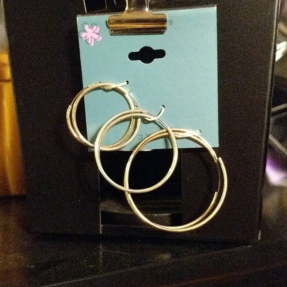 Vintage 90s Y2K Claire's 3 pack hoop earrings